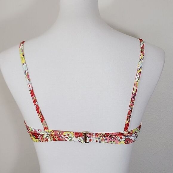 Gianni Bini Multi-Color Floral Print Bikini Top Size Large - Picture 3 of 7